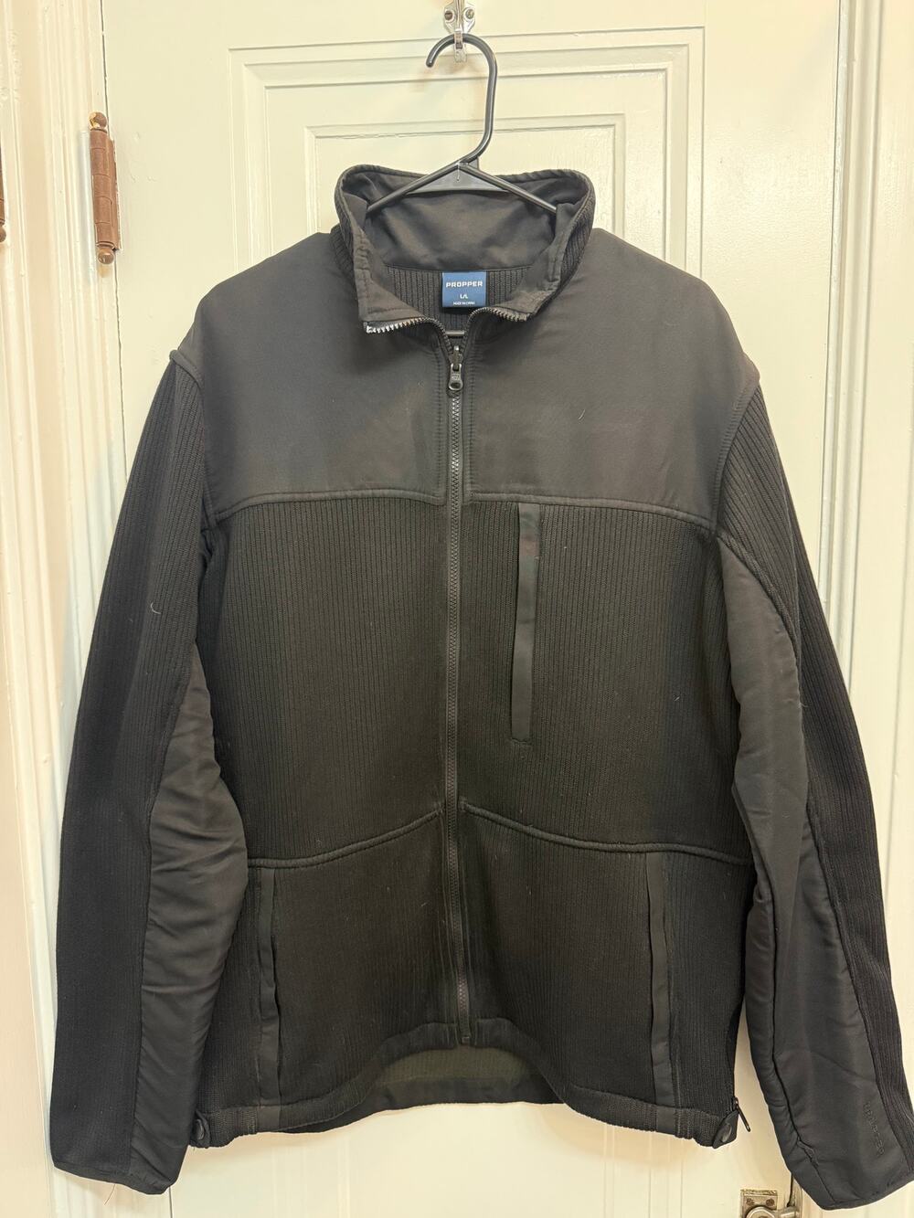 Propper Full Zip Tech Sweater Men's Large Long Black Tactical Fleece Jacket